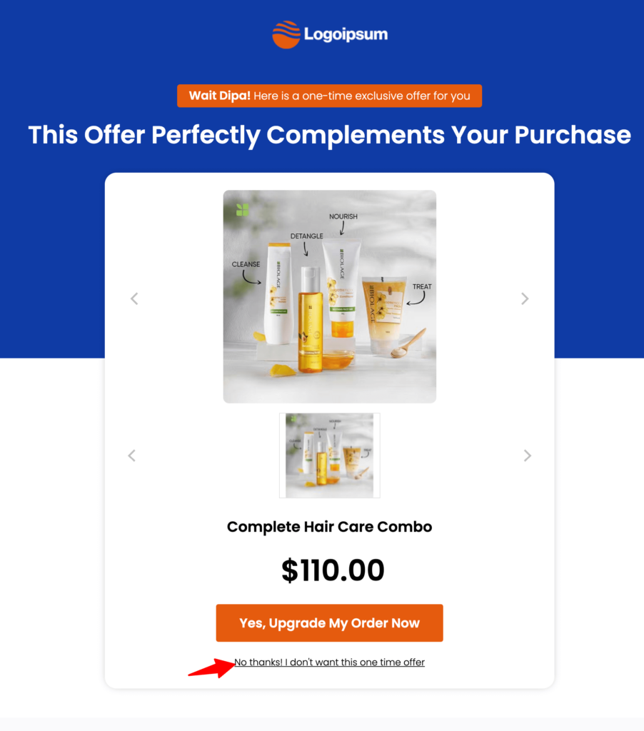 Upsells final preview