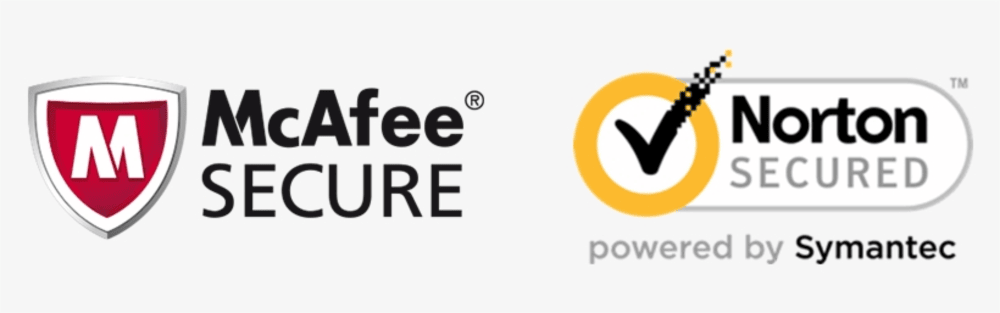 McAfee Secure and Norton Secured security badge