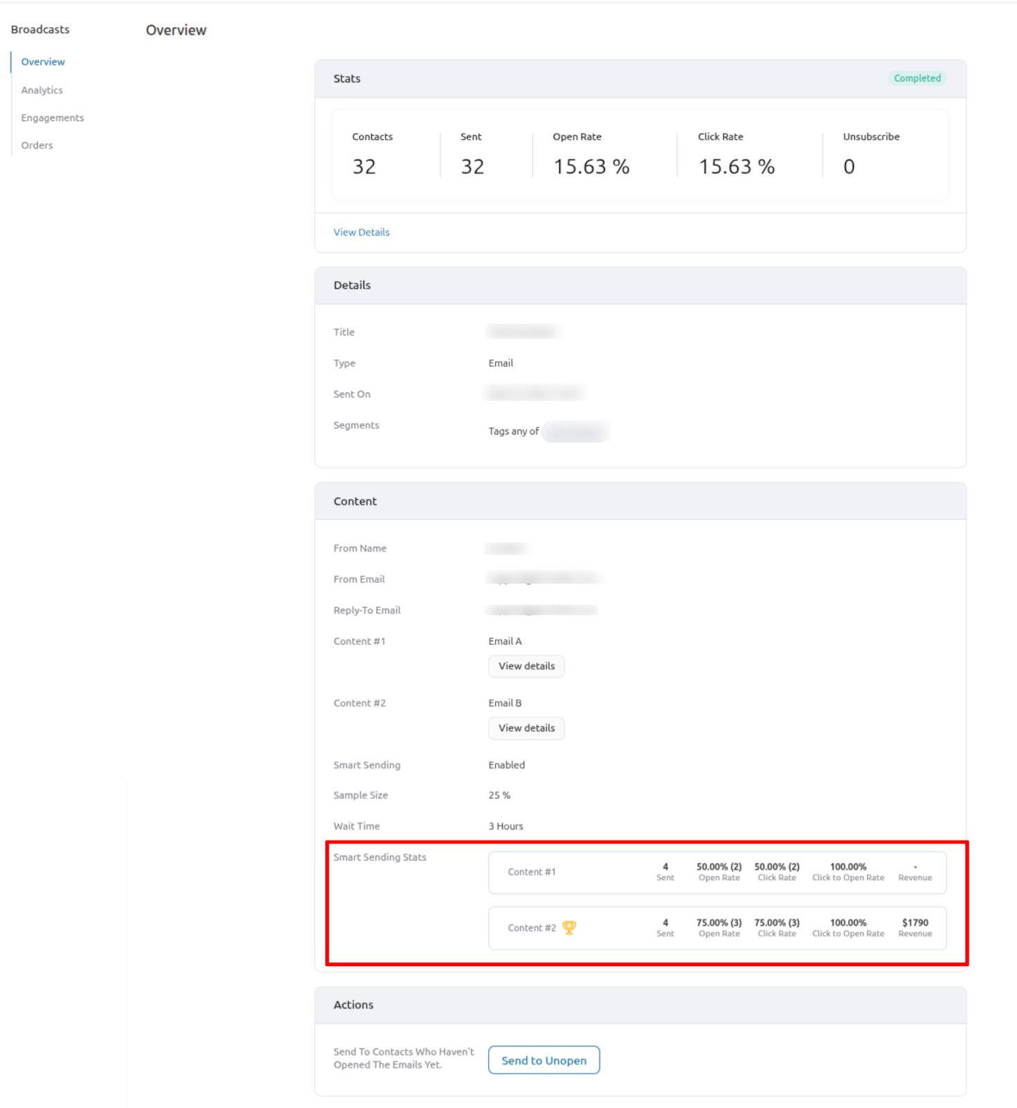 Smart Sending Stats