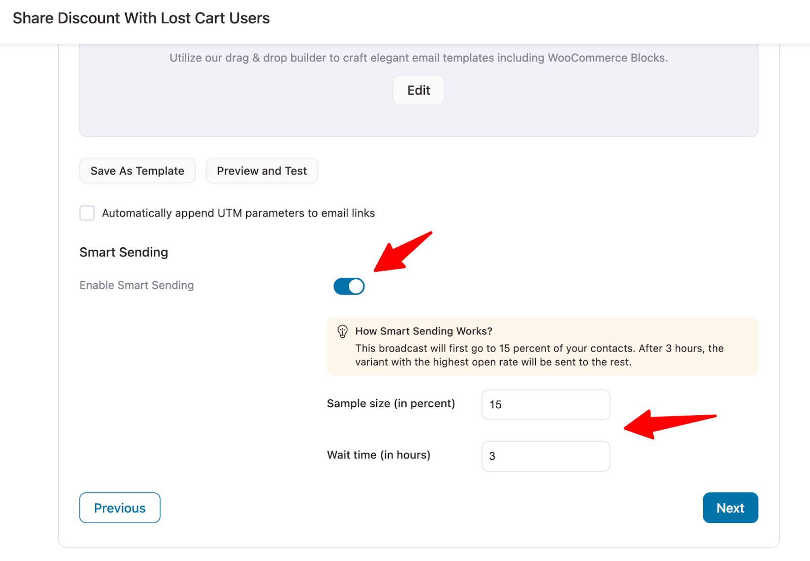 enable Smart Sending.