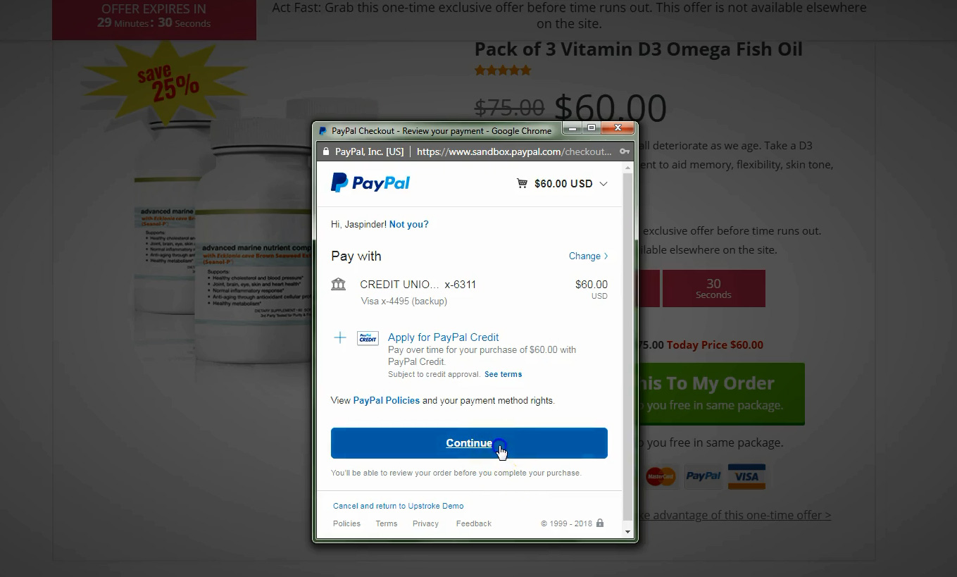 woocommerce-paypal-one-click-upsells