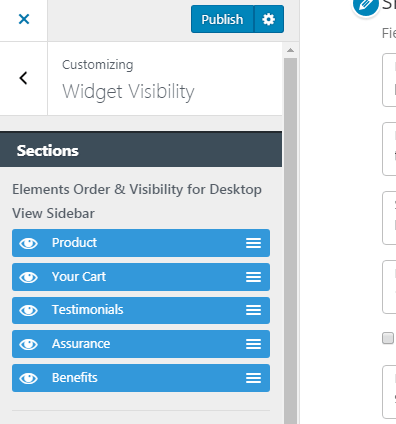 Drag-and-drop the widgets to re-arrange their position