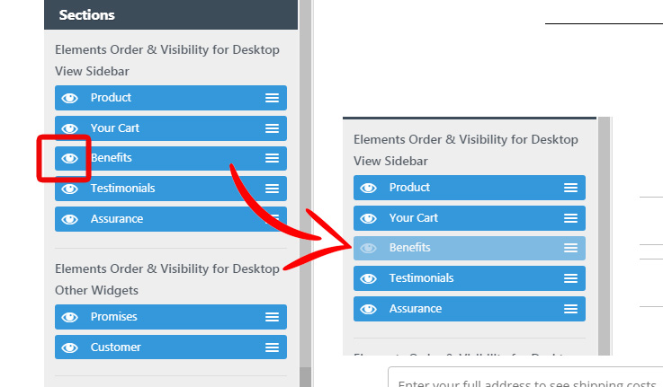 Control the visibility of a widget