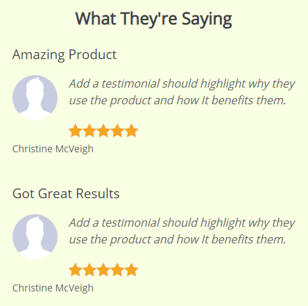 customize the testimonials