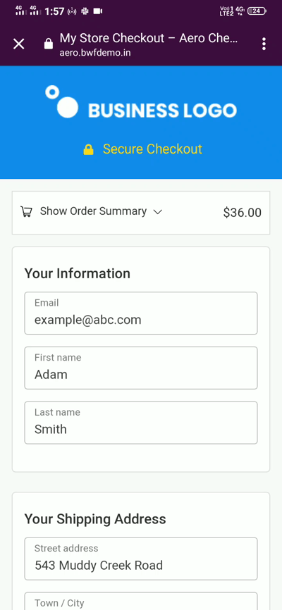 Collapsible order summary