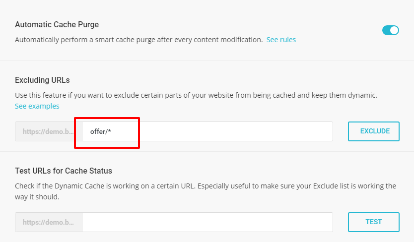 exclude “offer” pages enter your noted offer page slug (from step 1) as shown in screenshot: offer/*