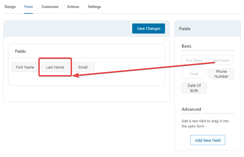 manage opt-in form field
