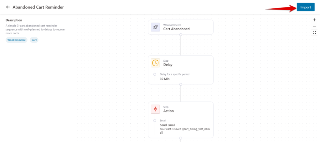 click on import cart abandonment WooCOmmerce follow up emails