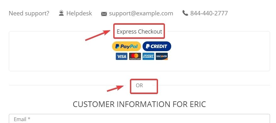 Express checkout