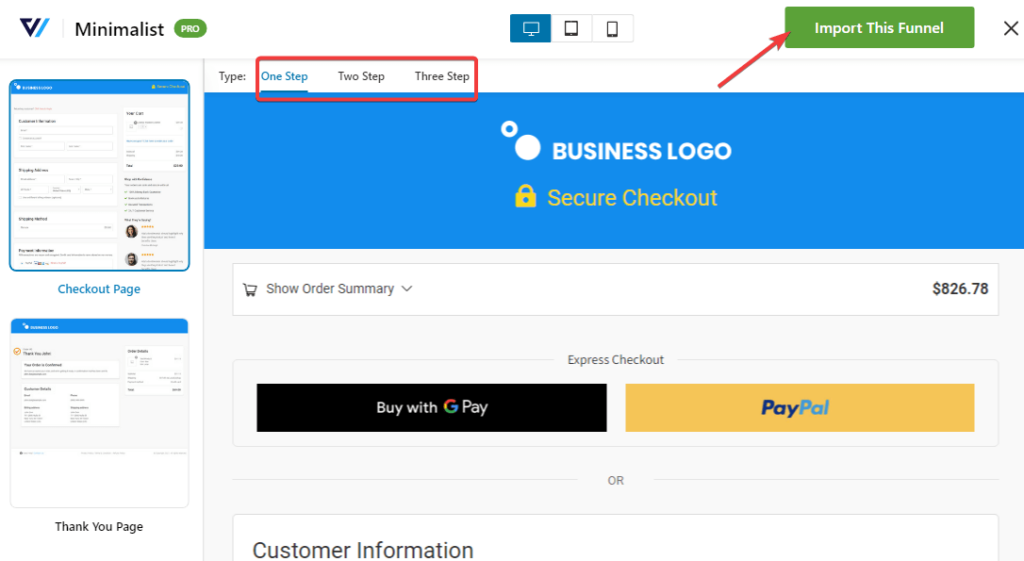 choose step and click on import