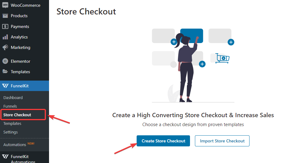 create on store checkout