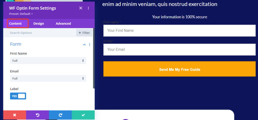 optin form divi modules