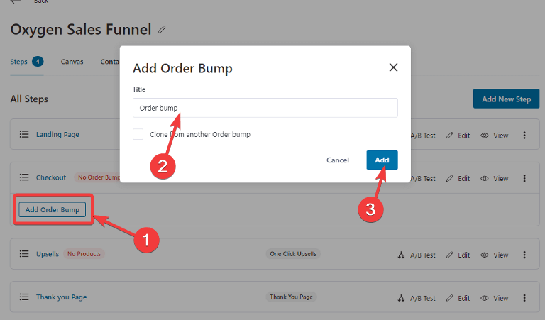 add order bump step
