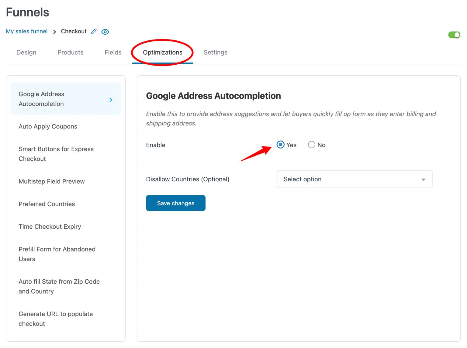 How to Enable Google Address FunnelKit