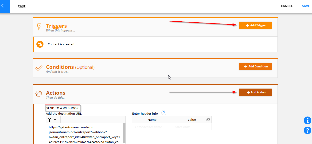 paste the url within your ontraport account