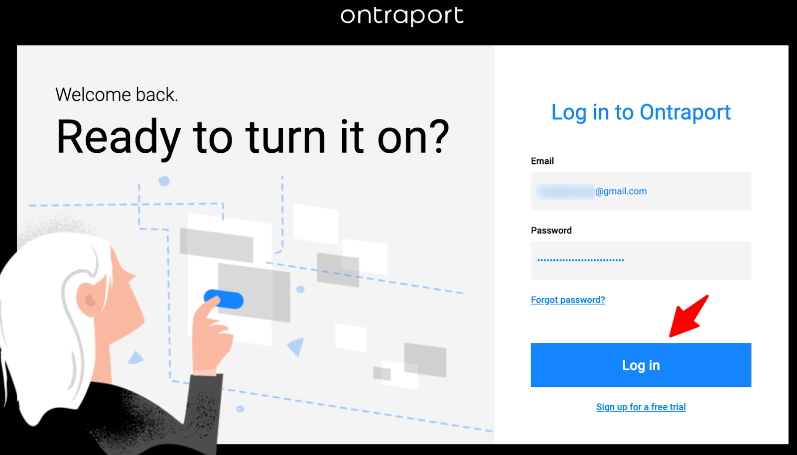 log in to your ontraport account