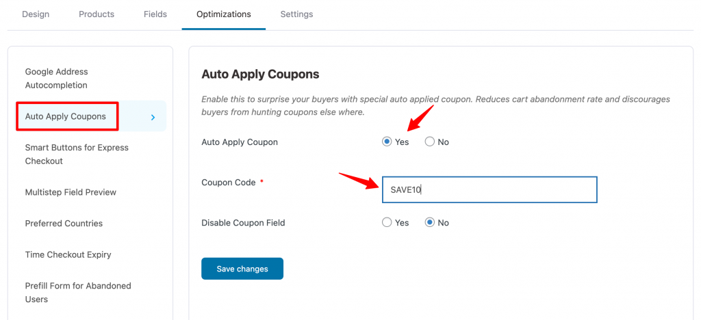 Auto apply coupons