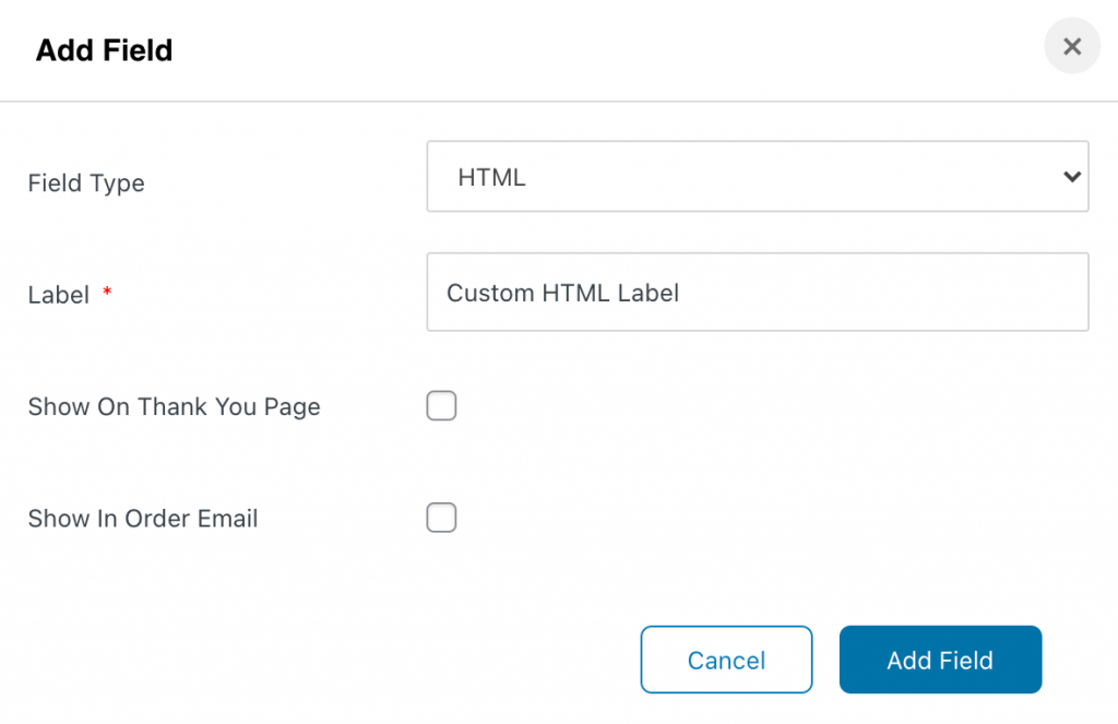 Add label for custom HTML field