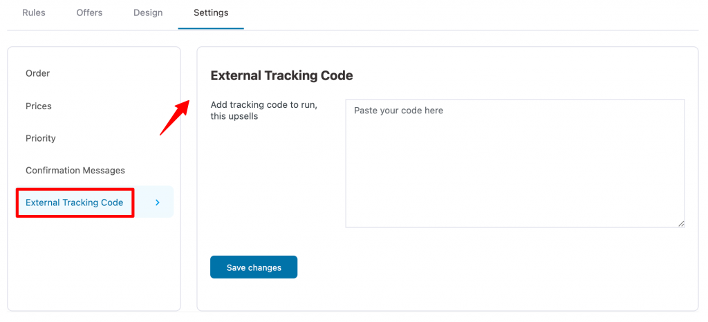 External Tracking Code