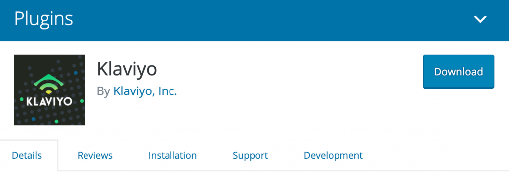 Klaviyo plugin on WordPress