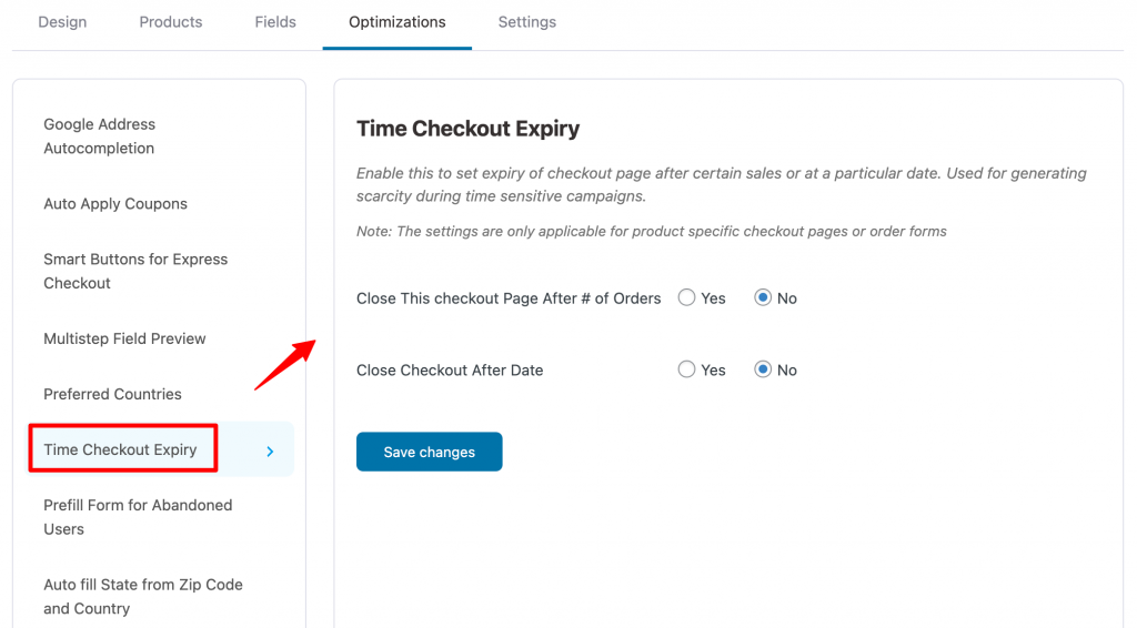 Time Checkout Expiry - checkout optimization