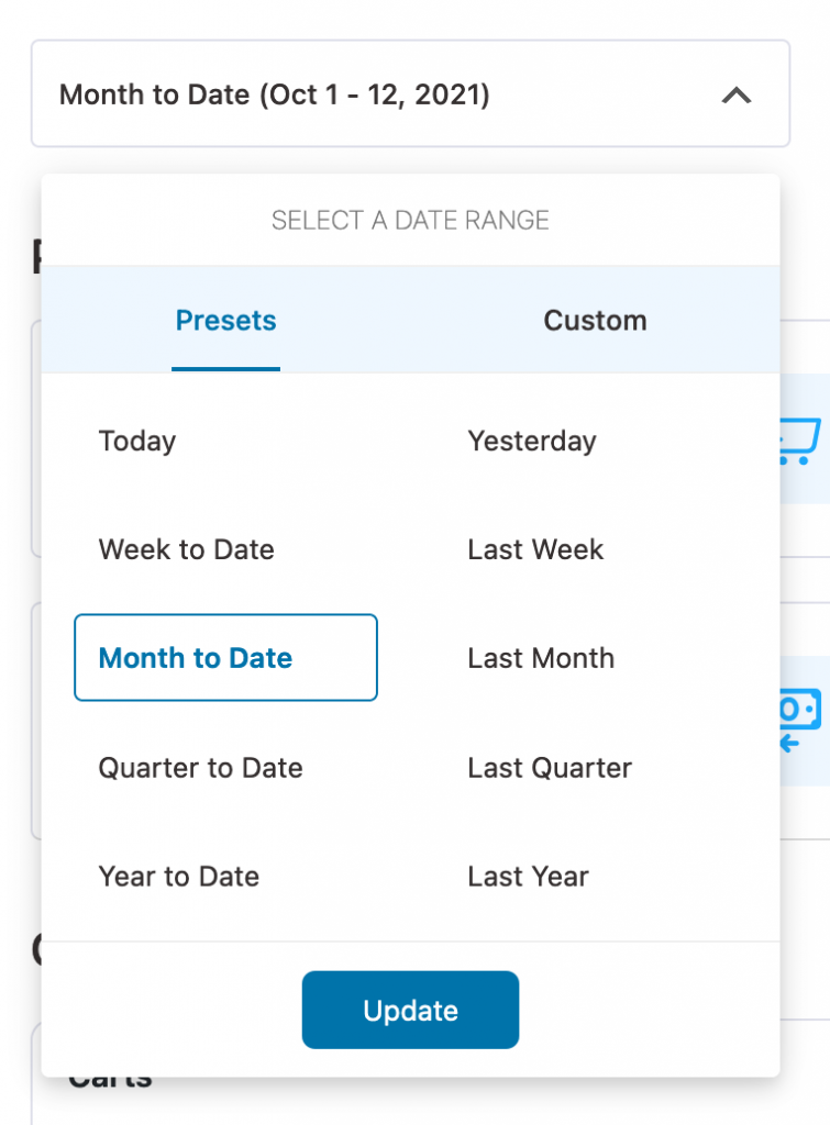 Date range to view your analytics in FunnelKit Automations