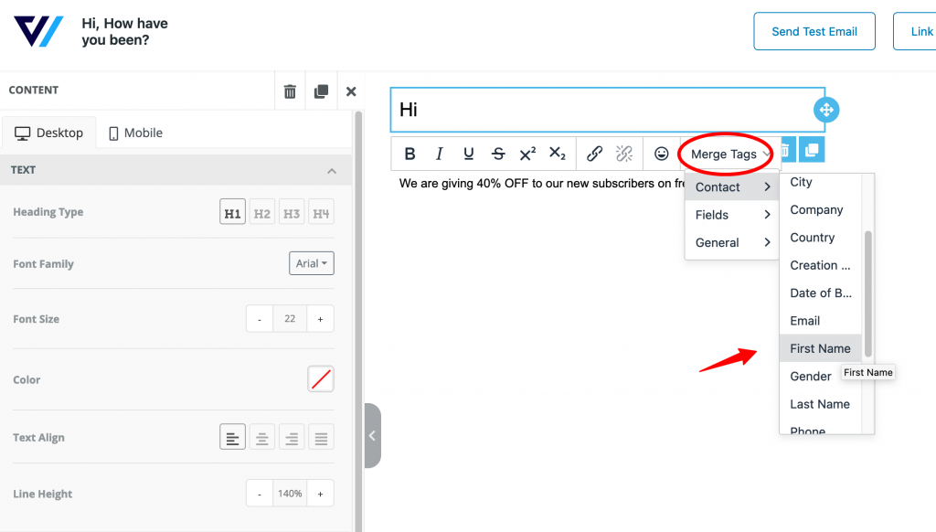 Personalization using the email merge tags in FunnelKit Automations