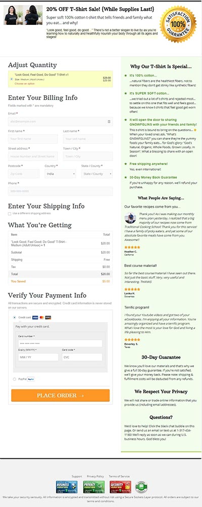 WooCommerce one page checkout example by Wardee Harmon