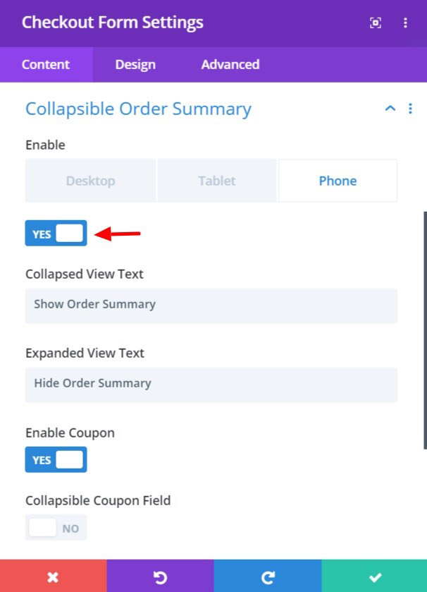 Collapsible Order Summary