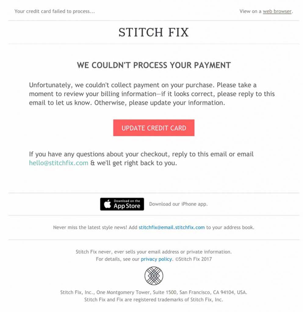 Stitch Fix - renew subscription email