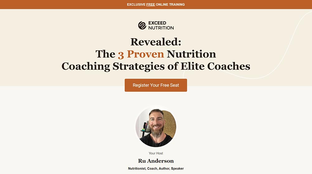 Exceed Nutrition Coaching's Live Webinar - Lead generation funnel offer