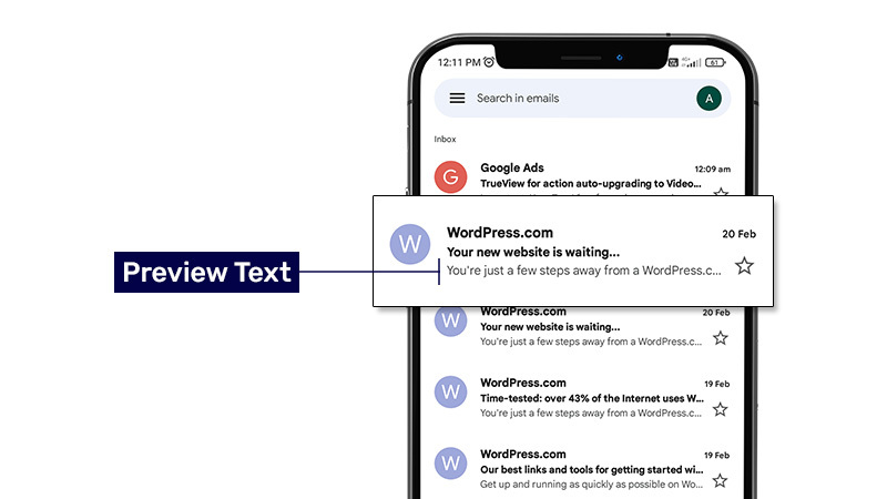 Preview text holds important in case of mobile devices