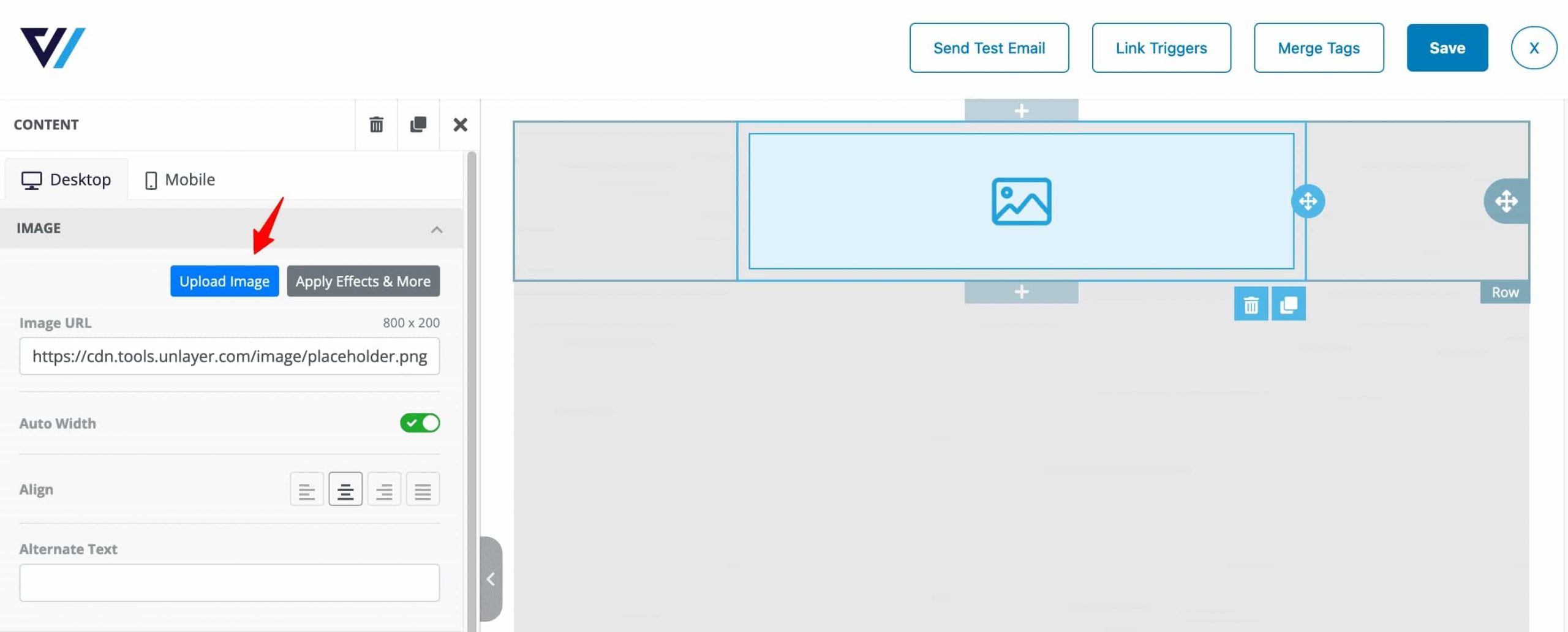 Upload the image logo of your website while designing your cart abandonment email and subject line 