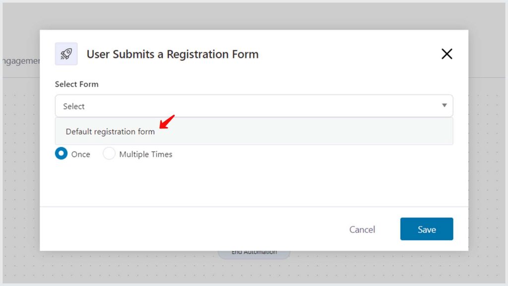 Select the Wishlist member registration form