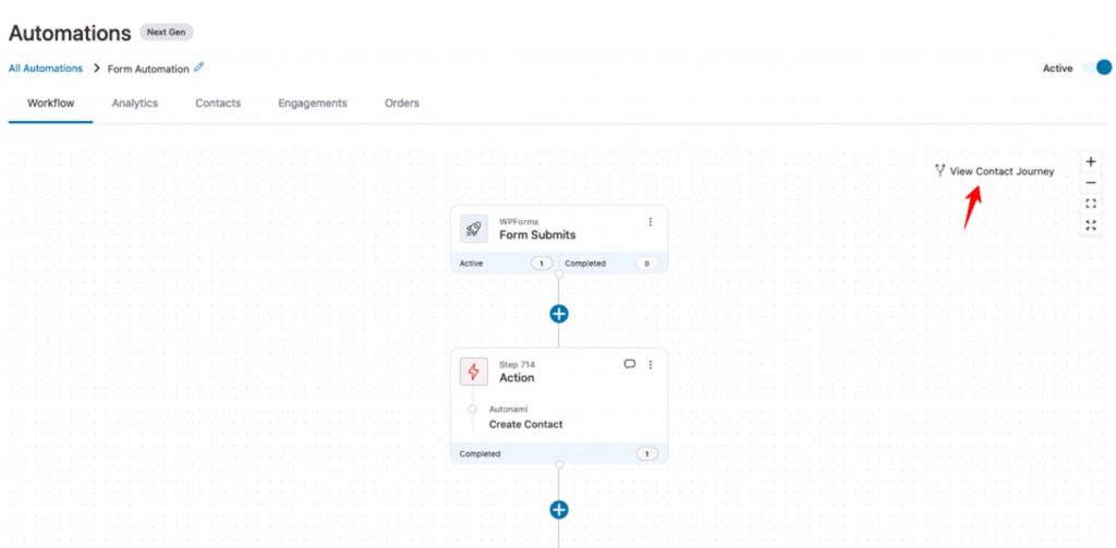 Click on View Contact Journey