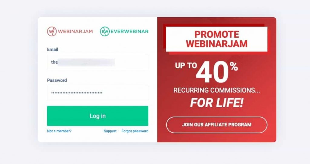 Login to WebinarJam / EverWebinar
