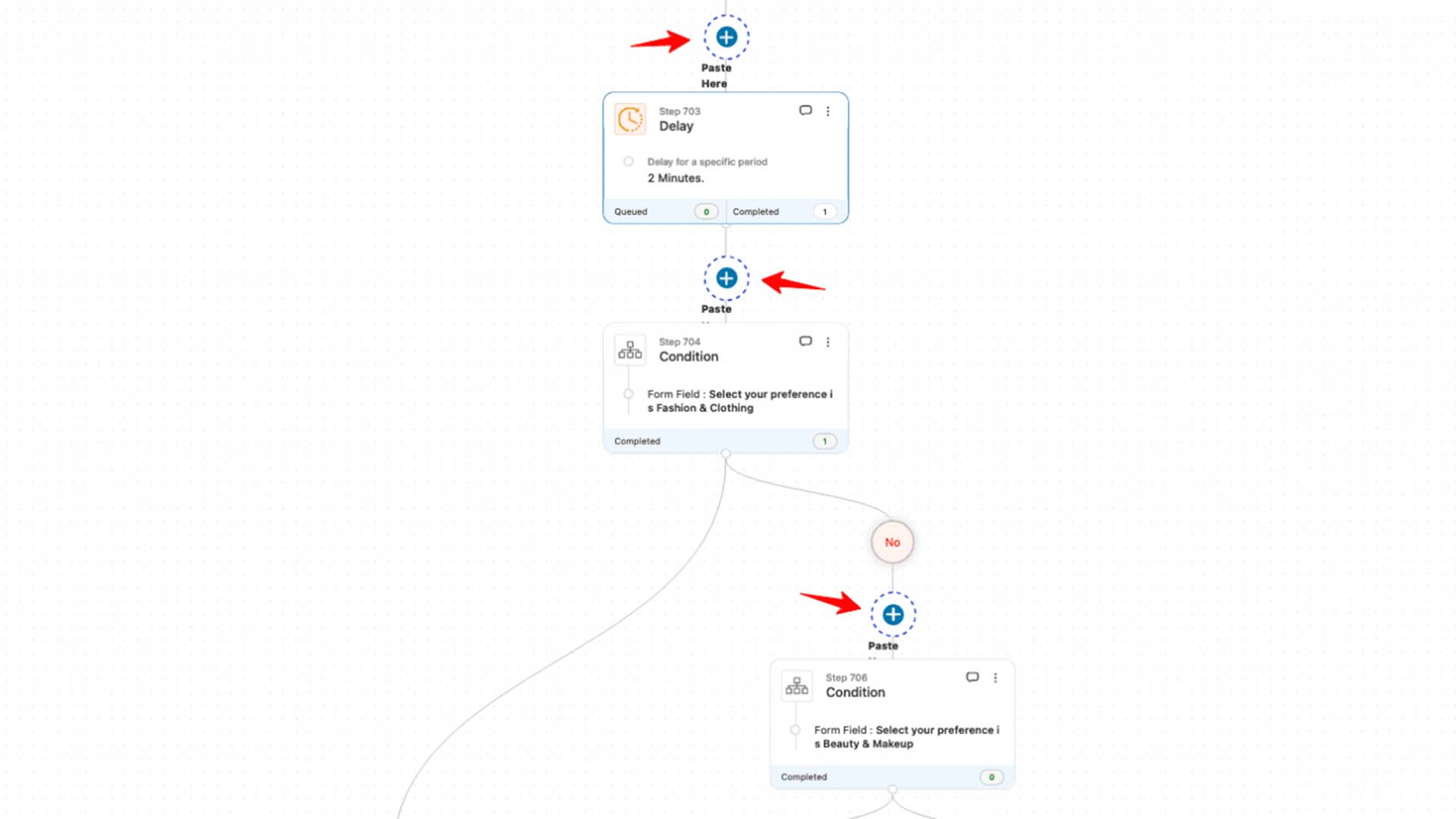 Paste the automation step