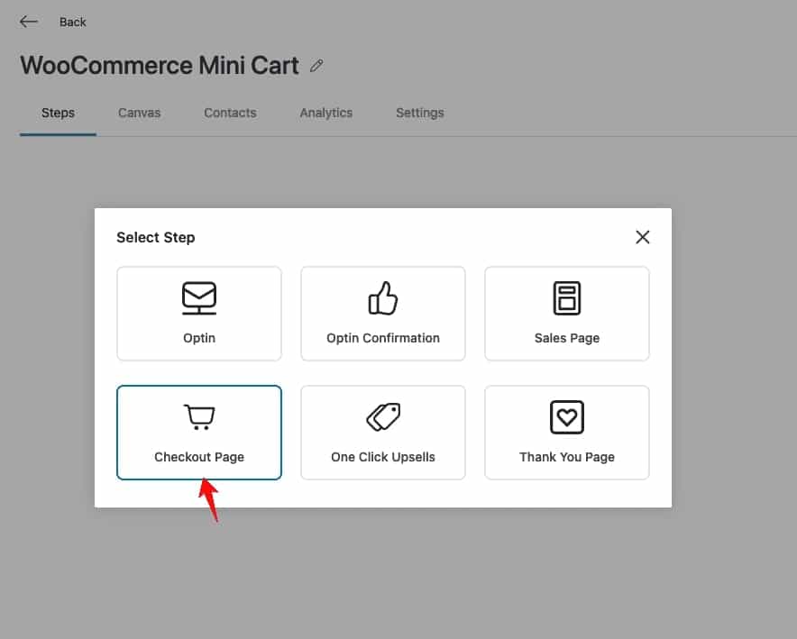 Add a new checkout page step