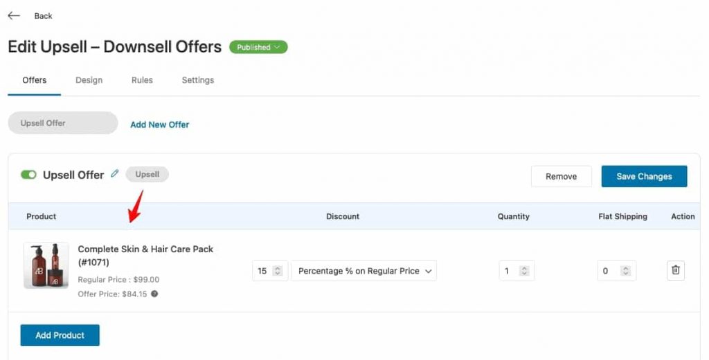 Customize your upselling offer