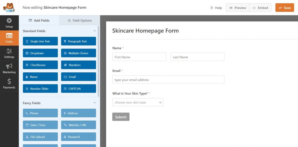 Creating a Form Using WPForms