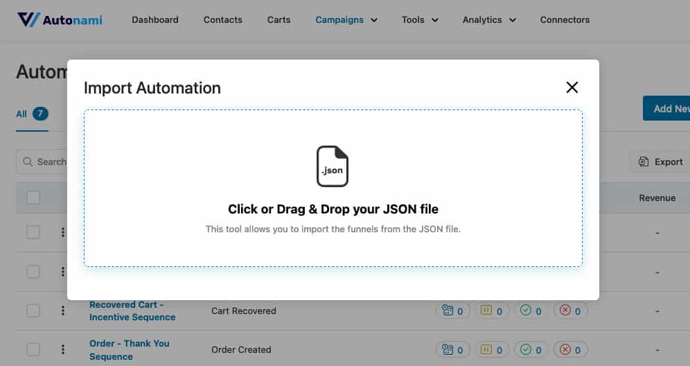 Upload the JSON file here