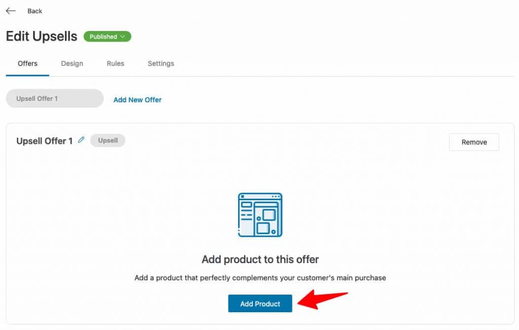 add product as an upsell