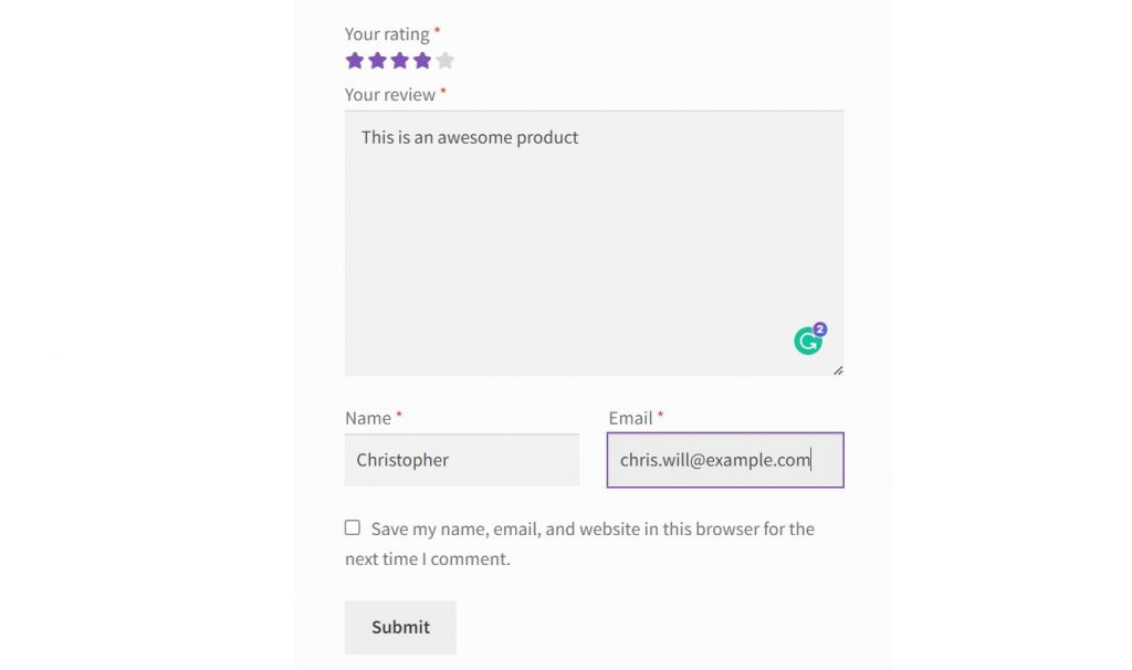 adding a test review - review related woocommerce-google sheets integration