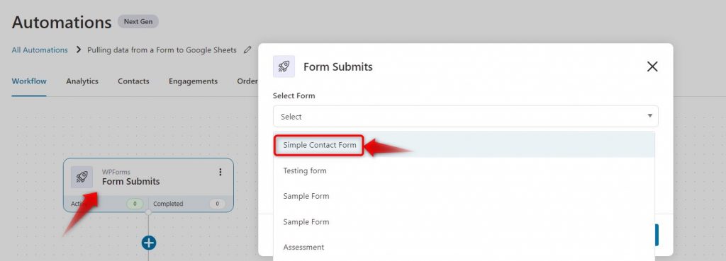 adding a form - form related woocommerce-google sheets integration
