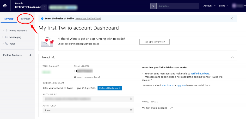 integrating with twilio account