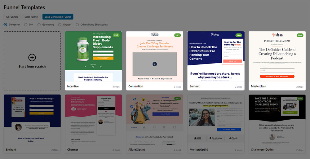 Funnel Builder 2.4 - New lead generation funnel templates