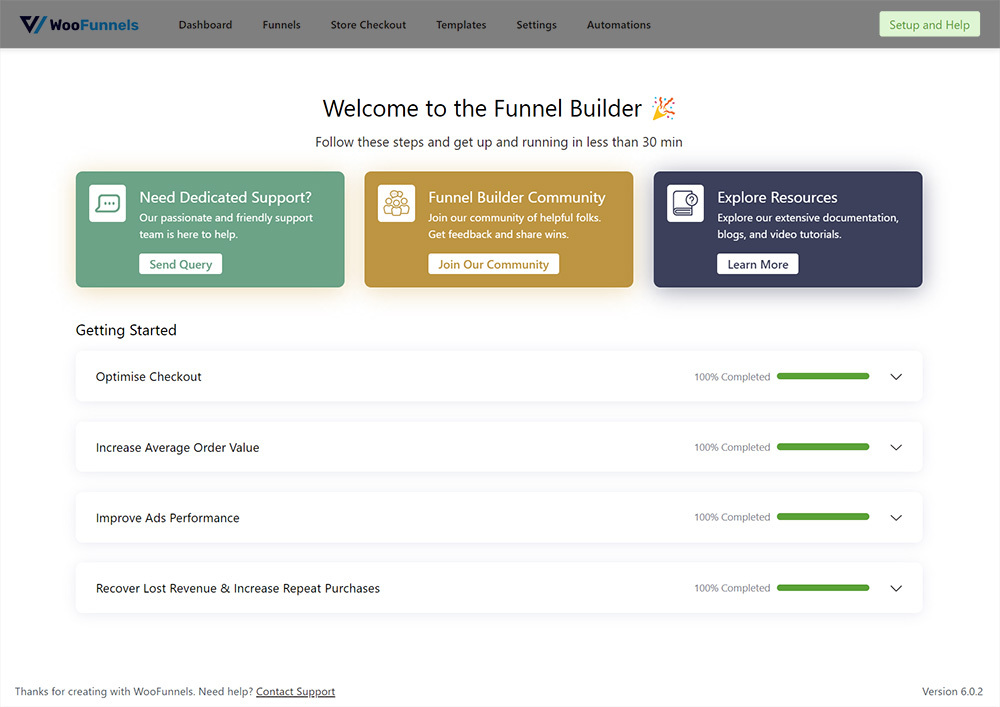 Funnel Builder 2.4 - Setup and help section