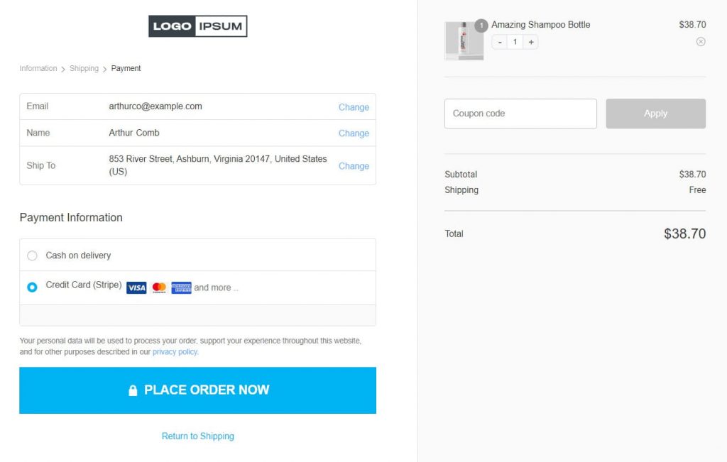 WooCommerce multi step checkout page preview