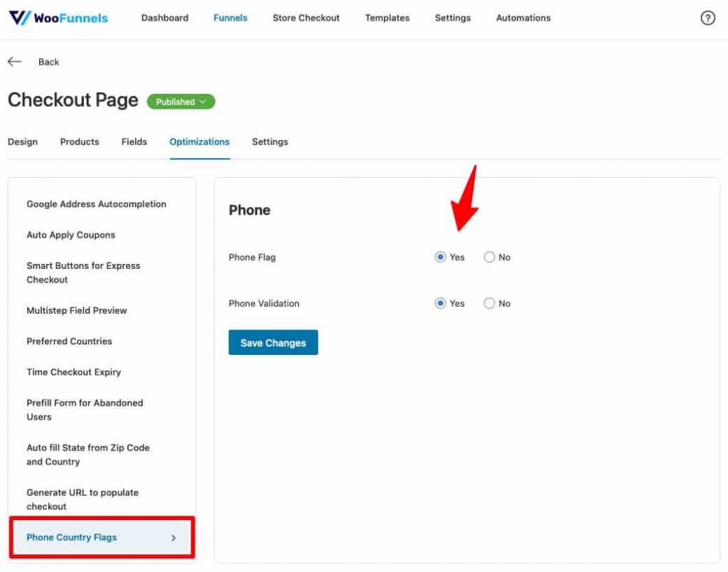 Funnel Builder 2.4 - Enable the Phone Field Validation and Country Flags