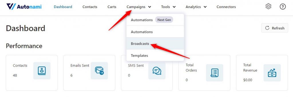 setting up broadcast campaigns